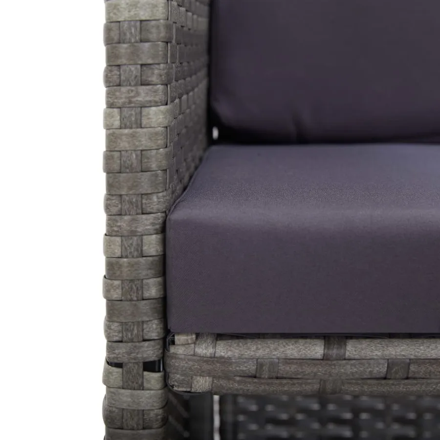 Salon de jardin 11 pcs Résine tressée bois d'acacia Anthracite - 12