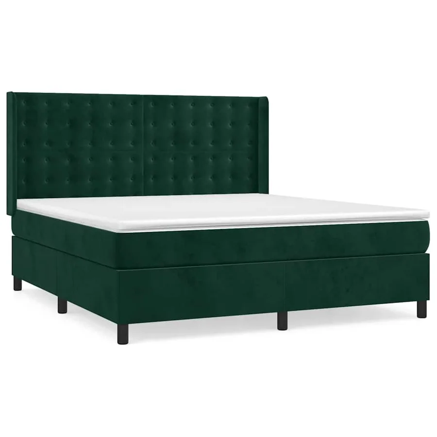 Sommier à lattes de lit et matelas Vert foncé 180x200cm Velours - 2