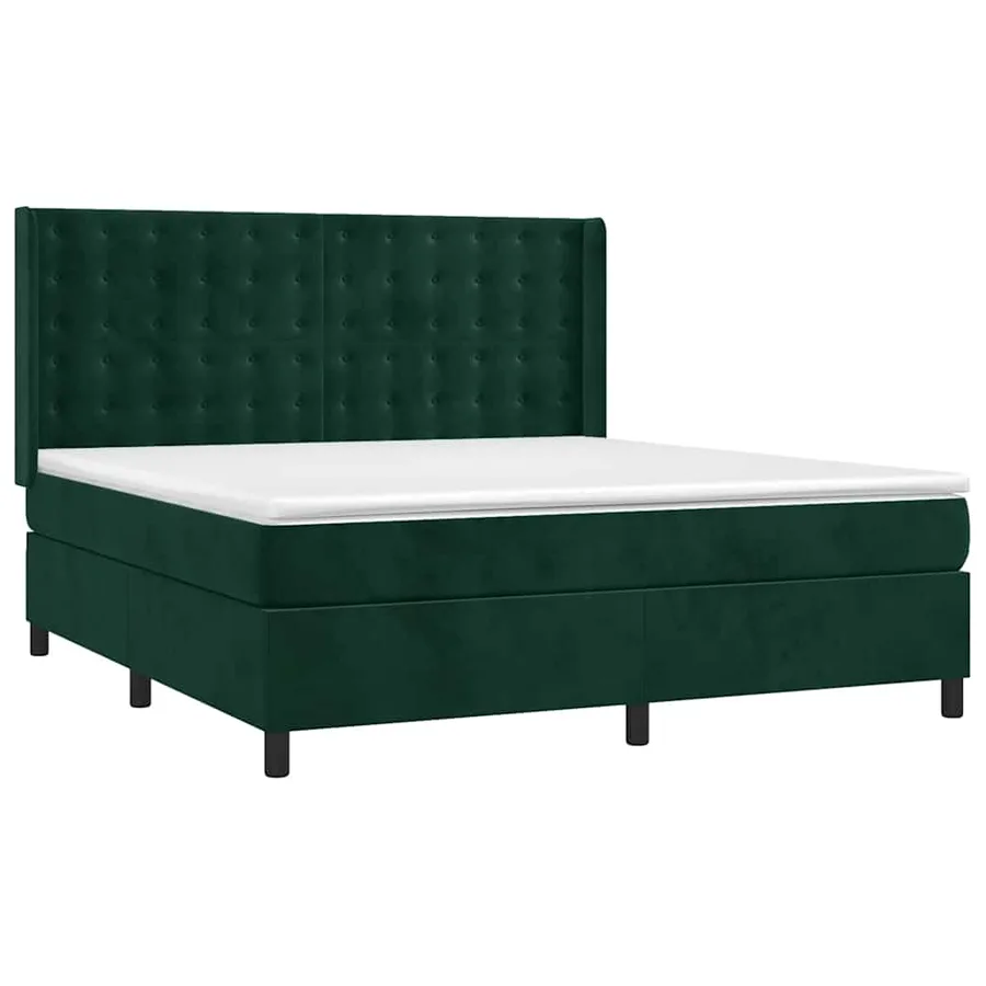 Sommier à lattes de lit et matelas Vert foncé 180x200cm Velours - 3