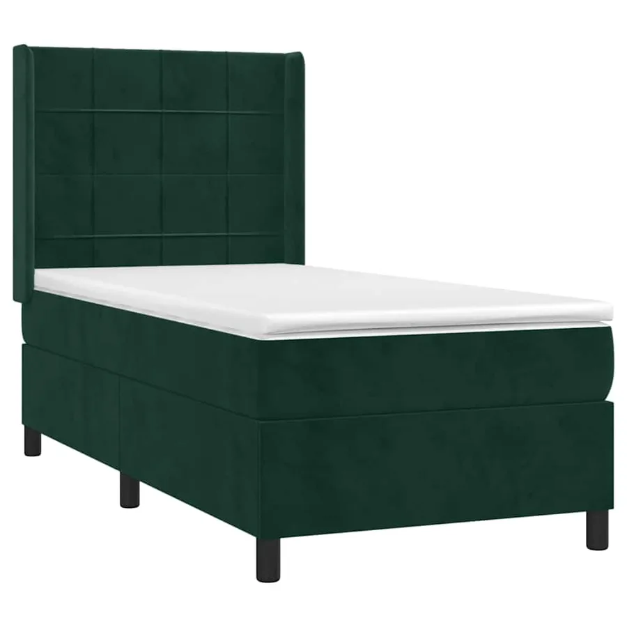 Sommier à lattes de lit matelas LED Vert foncé 80x200cm Velours - 4