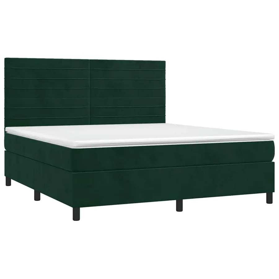 Sommier à lattes de lit et matelas Vert foncé 160x200cm Velours - 3