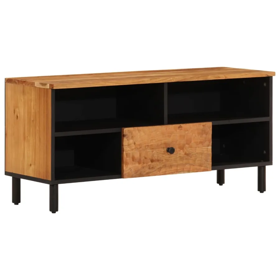 Meuble TV 100x33x46 cm bois d'acacia solide - 2