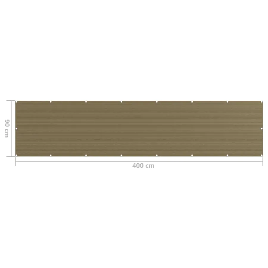 Écran de balcon Taupe 90x400 cm PEHD - 5
