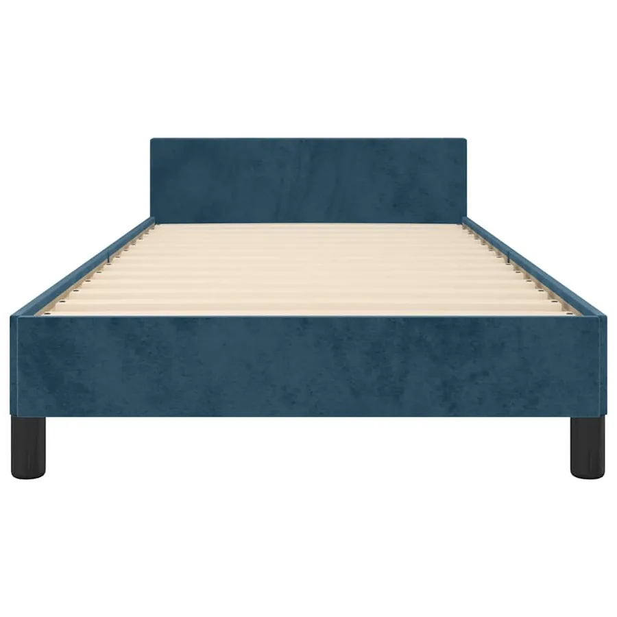 Cadre de lit sans matelas bleu foncé 80x200 cm velours - 6