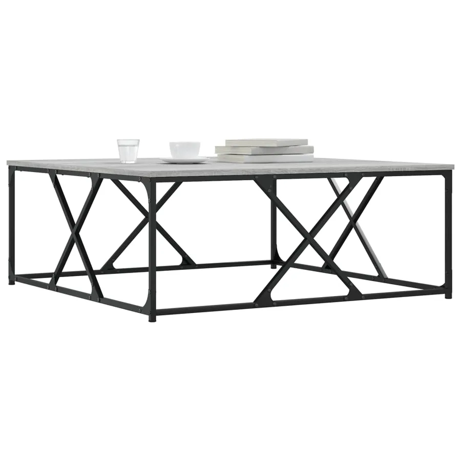 Table basse sonoma gris 100x100x40 cm bois d'ingénierie - 3