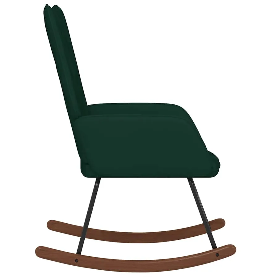 Chaise à bascule Vert foncé Velours - 4