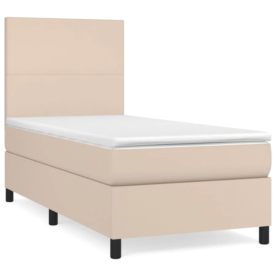 Sommier à lattes de lit avec matelas Cappuccino 90x190 cm - 2