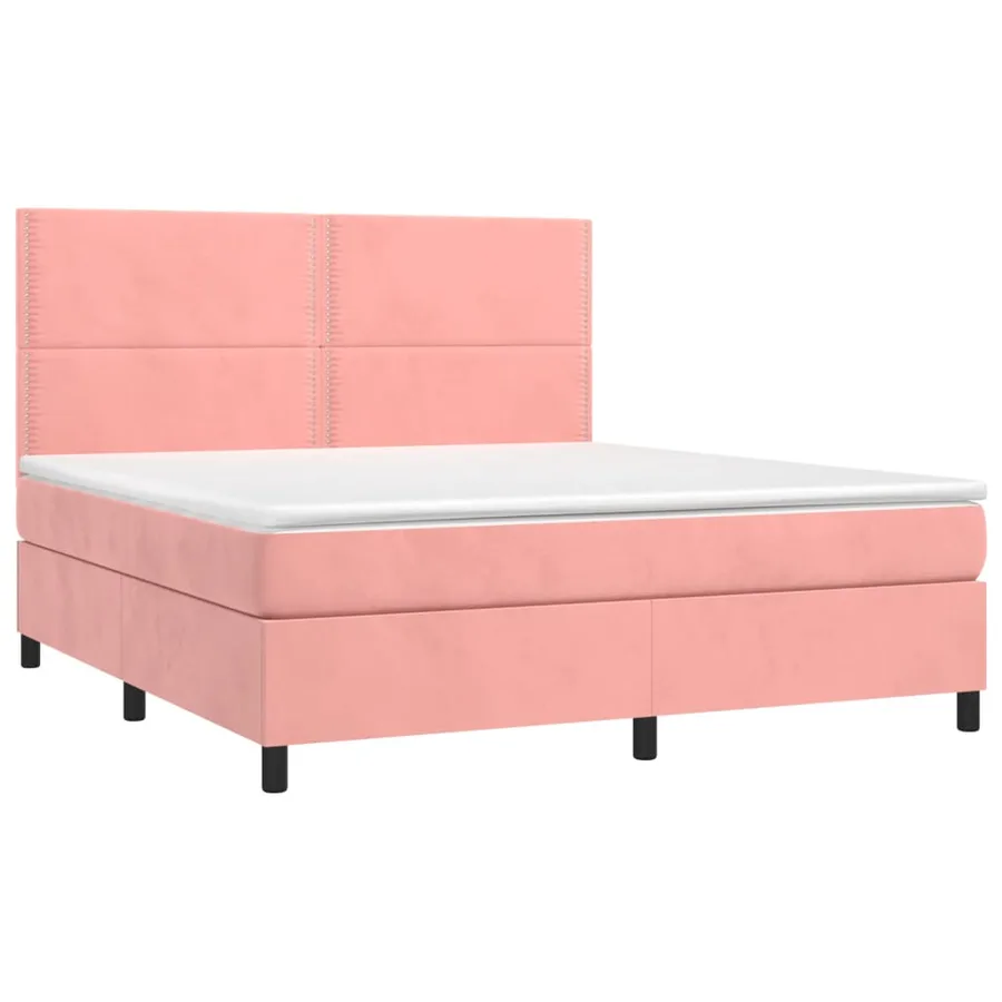 Sommier à lattes de lit avec matelas Rose 160x200 cm Velours - 3