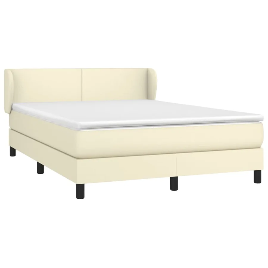 Sommier à lattes de lit avec matelas Crème 140x190cm Similicuir - 3
