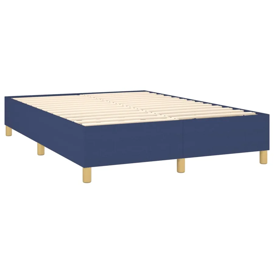 Sommier à lattes de lit avec matelas Bleu 140x190 cm Tissu - 4