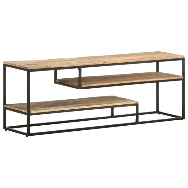 Meuble TV 130x30x45 cm Bois de manguier brut
