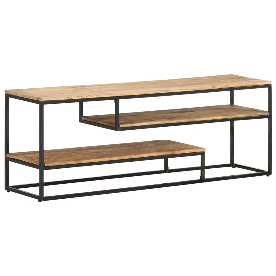 Meuble TV 130x30x45 cm Bois de manguier brut - 10