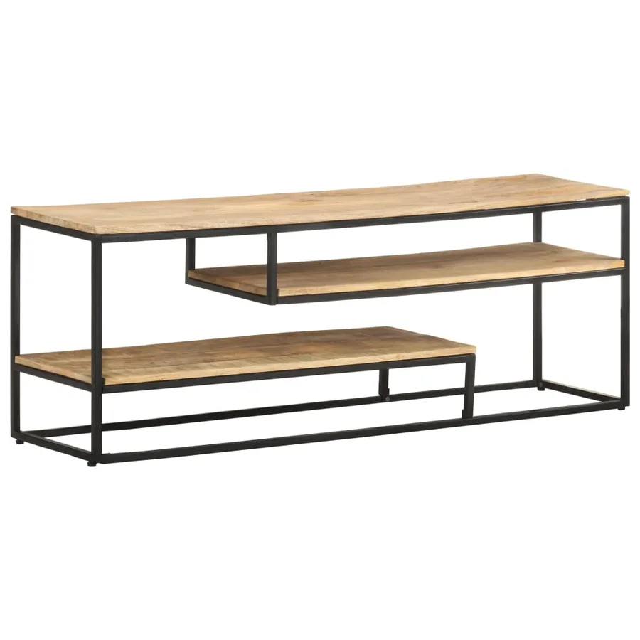Meuble TV 130x30x45 cm Bois de manguier brut - 11