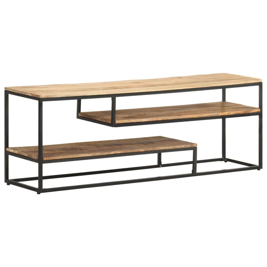 Meuble TV 130x30x45 cm Bois de manguier brut - 12