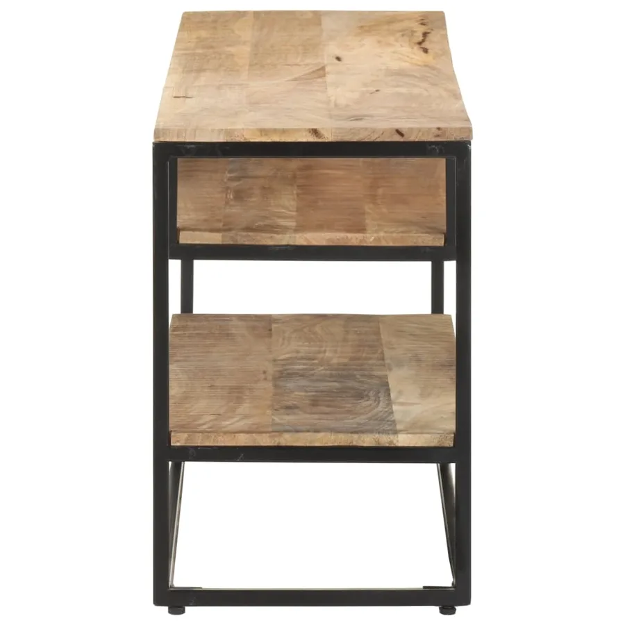 Meuble TV 130x30x45 cm Bois de manguier brut - 3