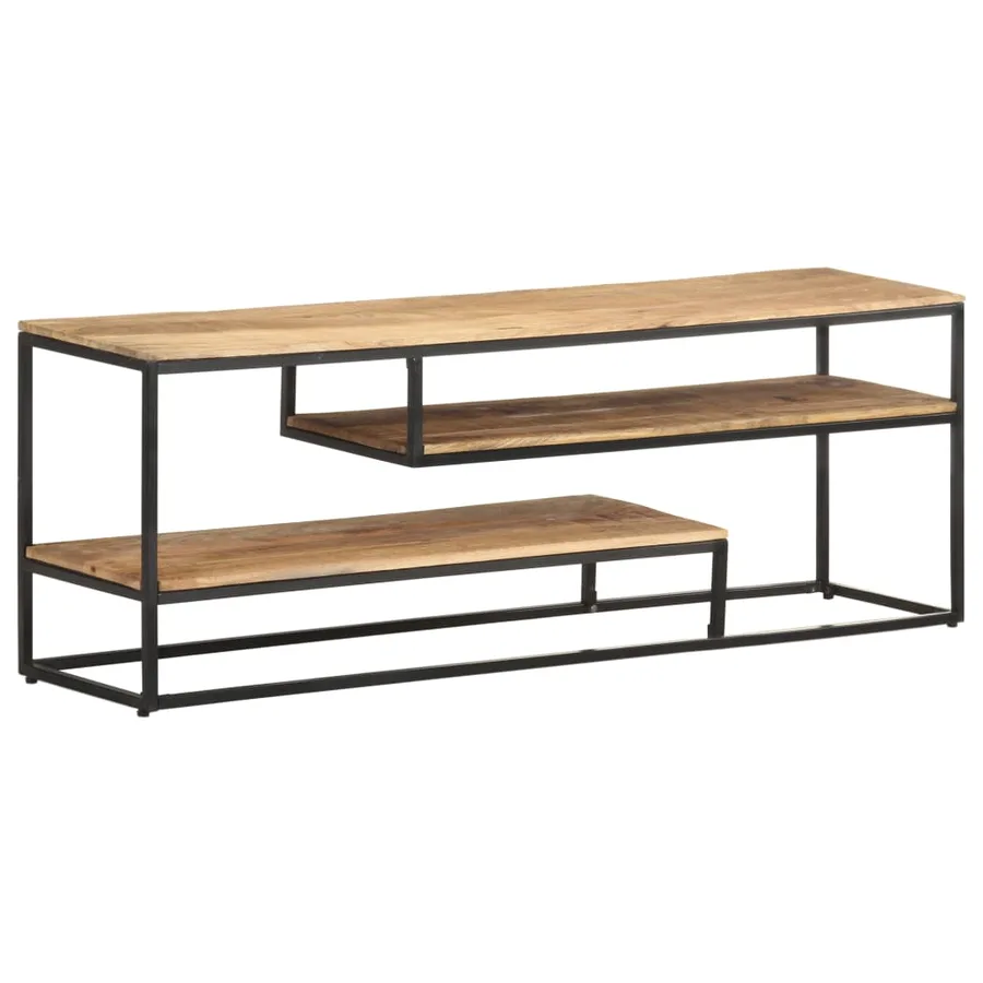 Meuble TV 130x30x45 cm Bois de manguier brut - 9