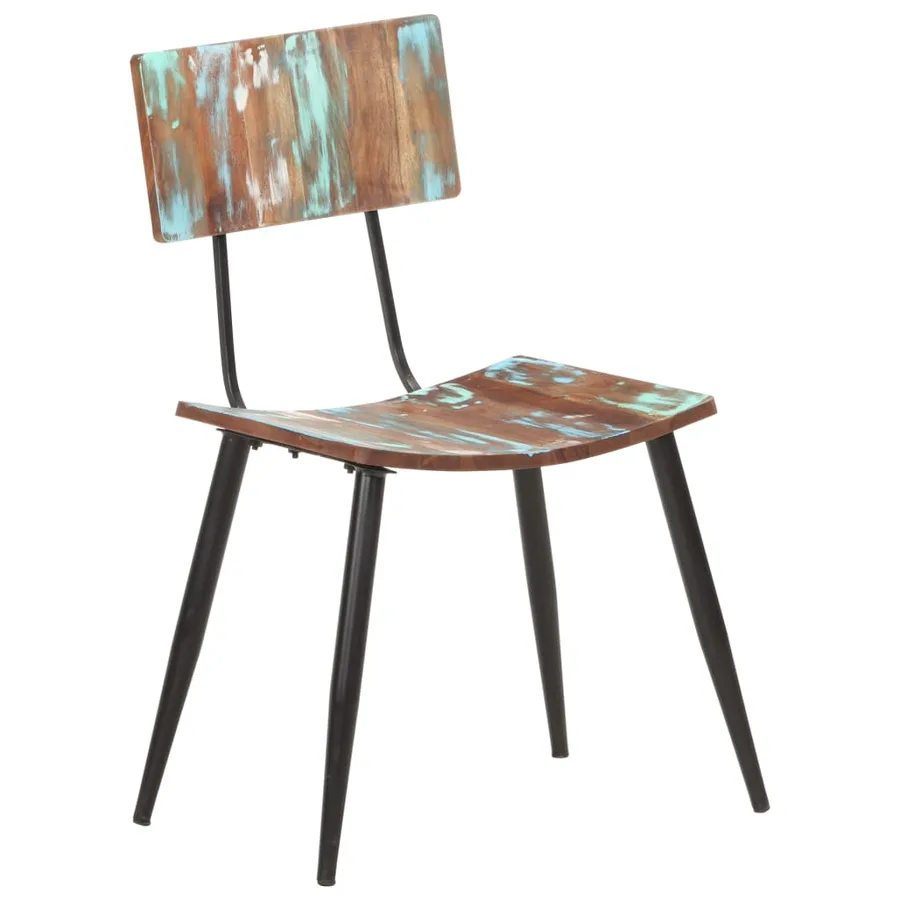 Chaises à manger lot de 6 bois de récupération solide - 10