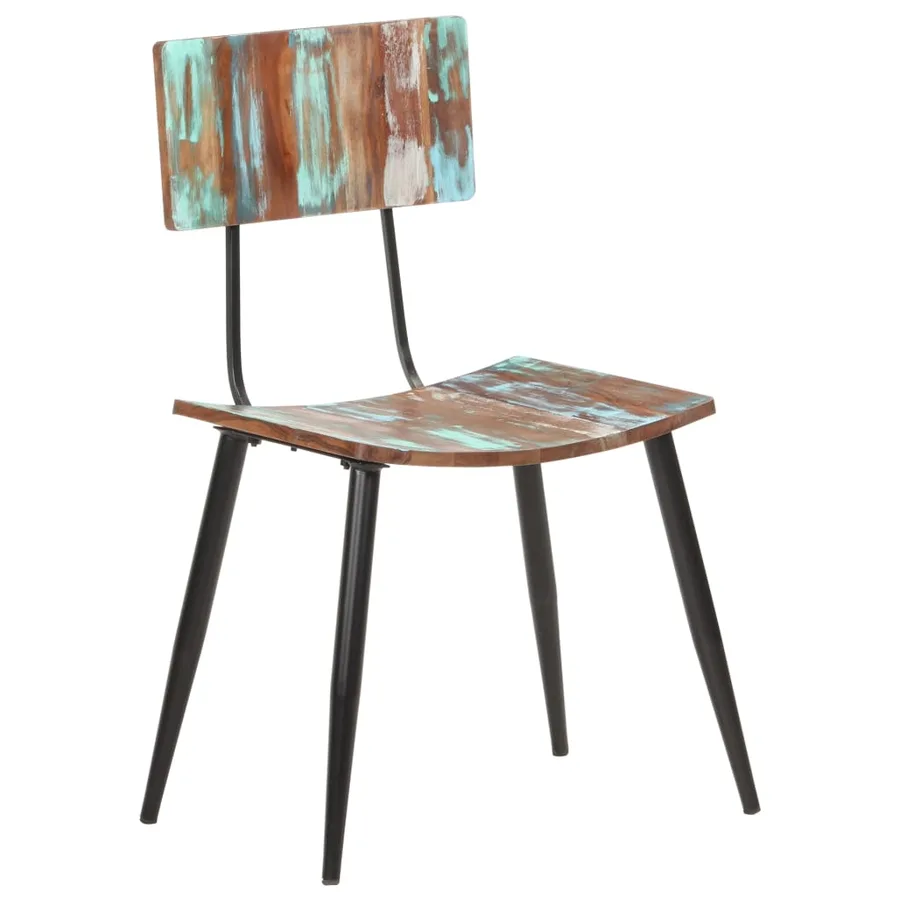 Chaises à manger lot de 6 bois de récupération solide - 11