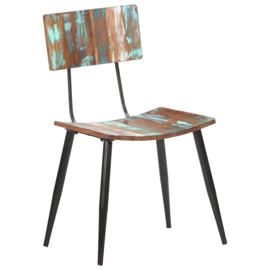 Chaises à manger lot de 6 bois de récupération solide - 13