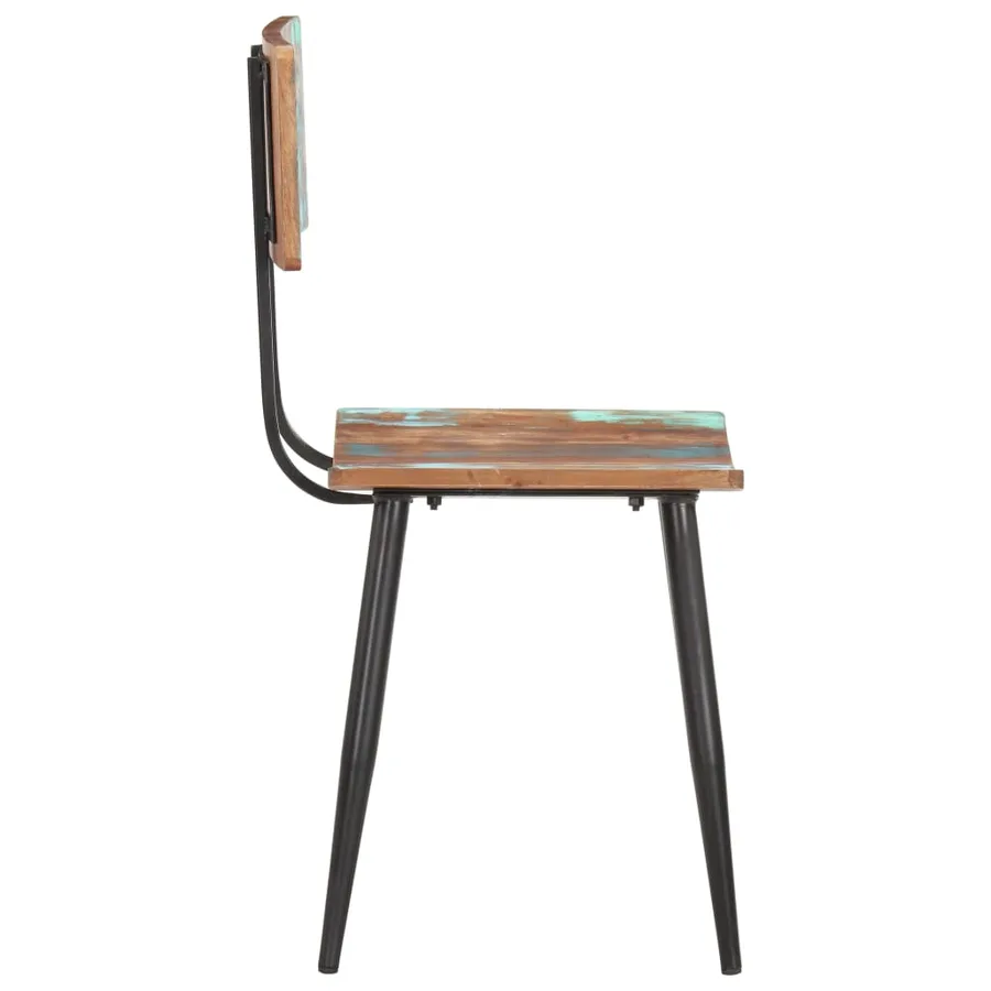 Chaises à manger lot de 6 bois de récupération solide - 4