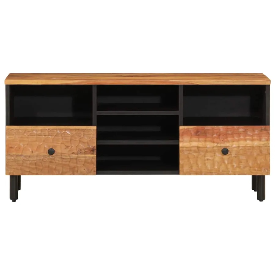 Meuble TV 100x33x46 cm bois d'acacia solide - 5