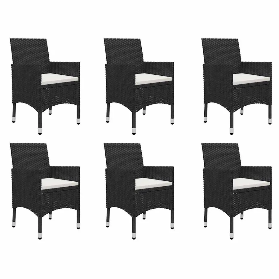Ensemble à manger de jardin 9 pcs Noir - 7
