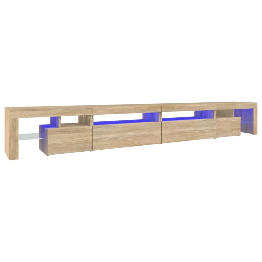 Meuble TV avec lumières LED Chêne sonoma 290x36,5x40 cm - 2