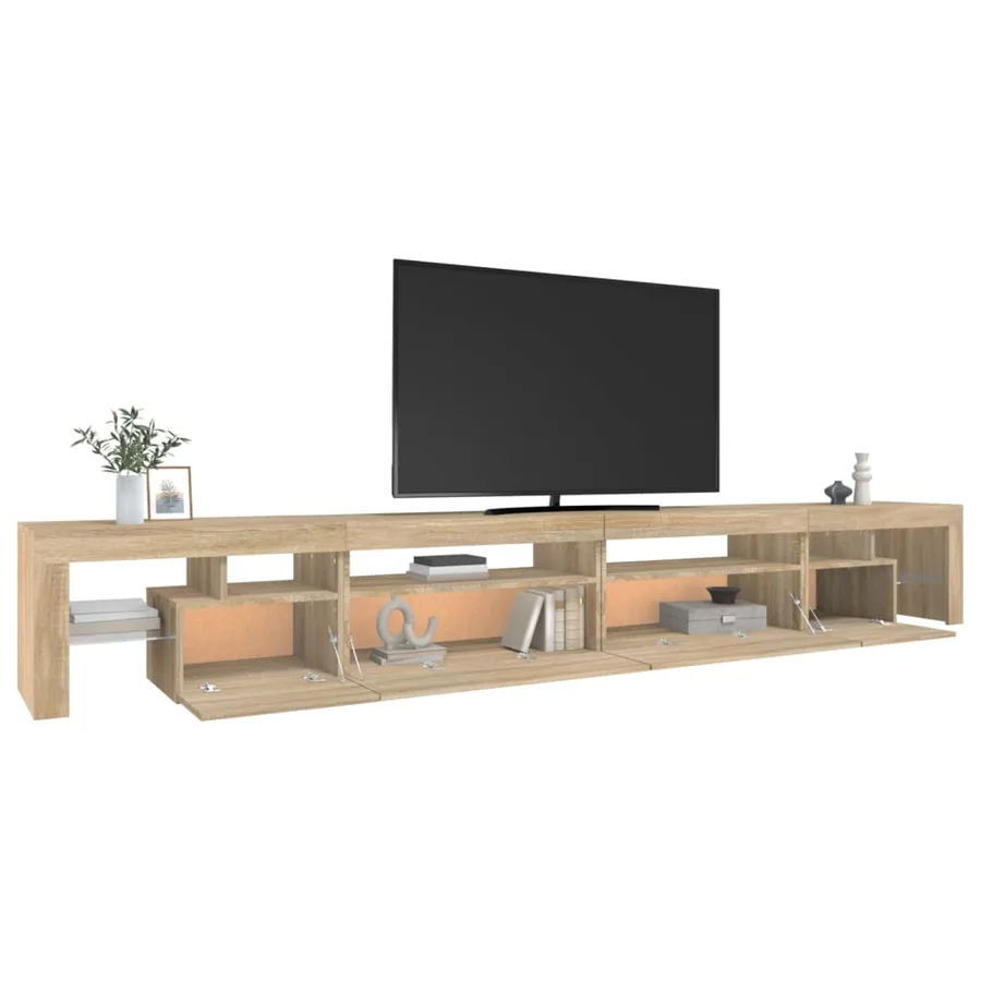 Meuble TV avec lumières LED Chêne sonoma 290x36,5x40 cm - 6