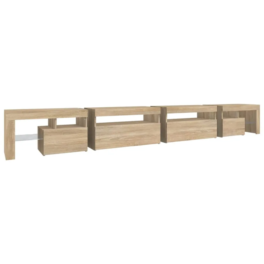 Meuble TV avec lumières LED Chêne sonoma 290x36,5x40 cm - 8