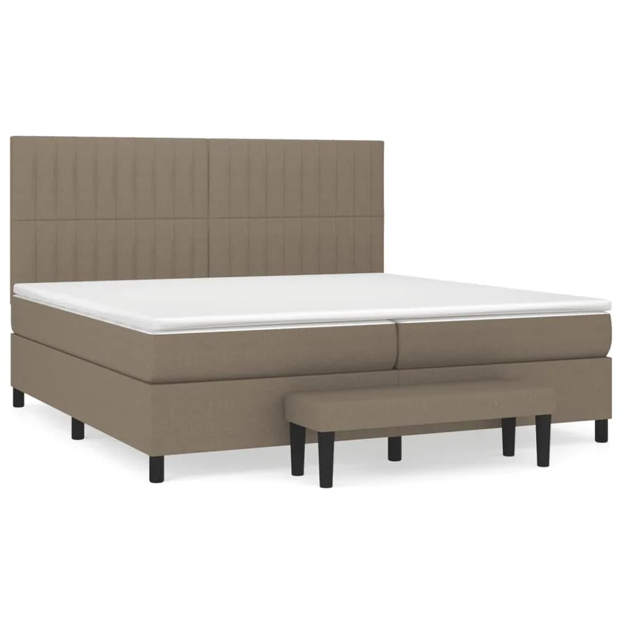 Sommier à lattes de lit avec matelas Taupe 200x200 cm Tissu - 2