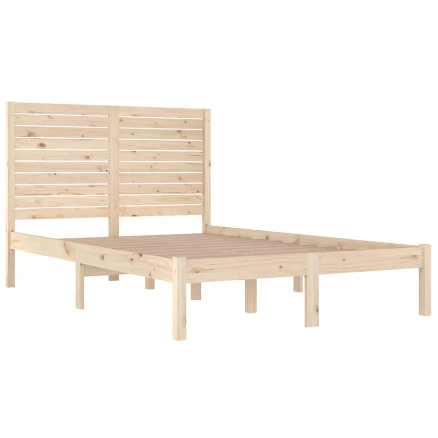 Cadre de lit sans matelas 135x190 cm bois massif - 4