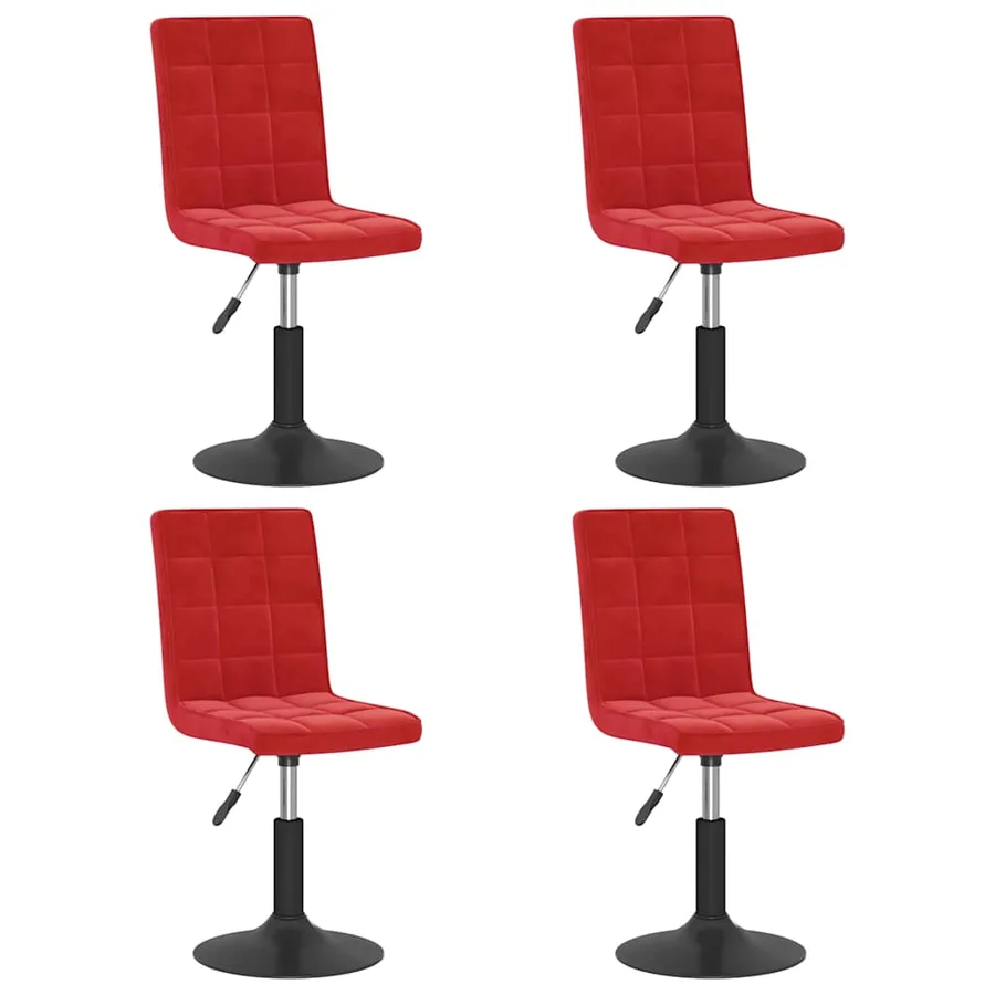 Chaises à manger pivotantes lot de 4 rouge bordeaux velours - 2