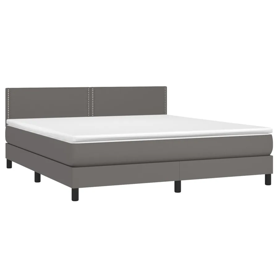 Sommier à lattes de lit avec matelas et LED Gris 180x200 cm - 3