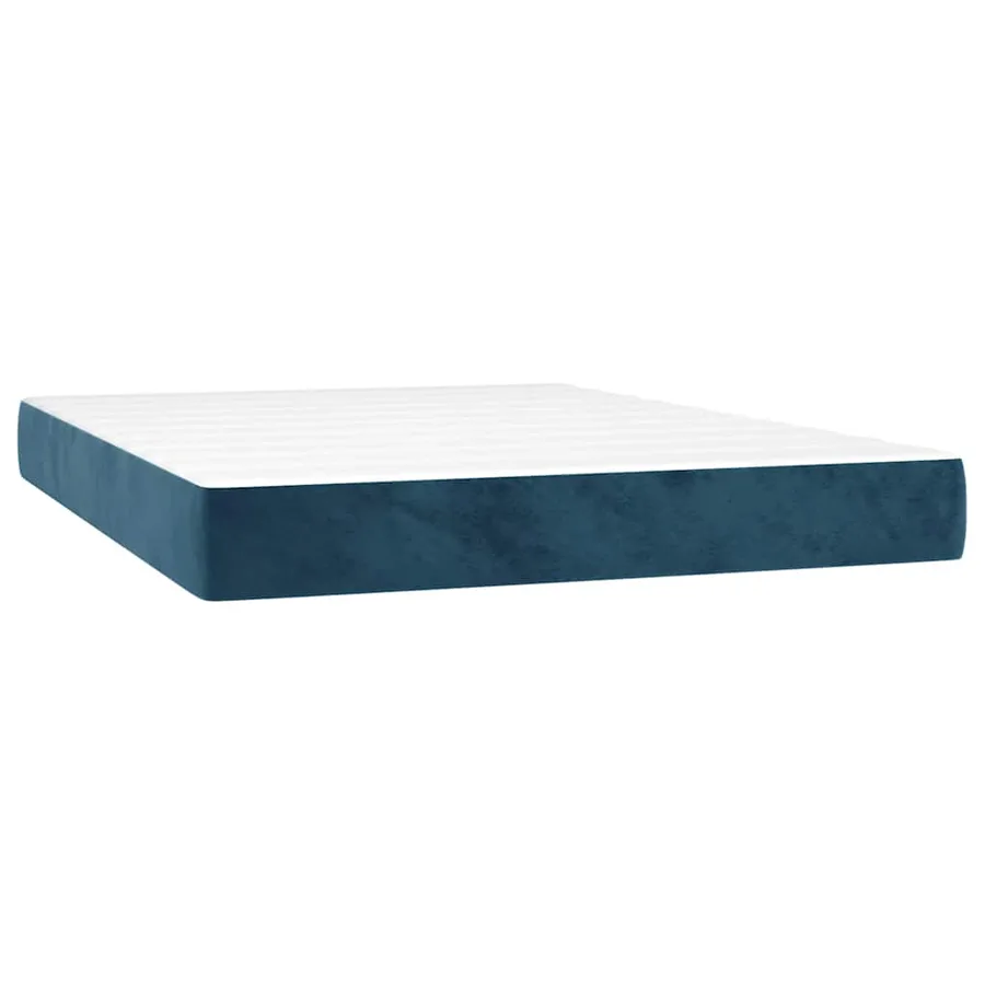 Sommier à lattes de lit matelas et LED Bleu foncé 140x190 cm - 6