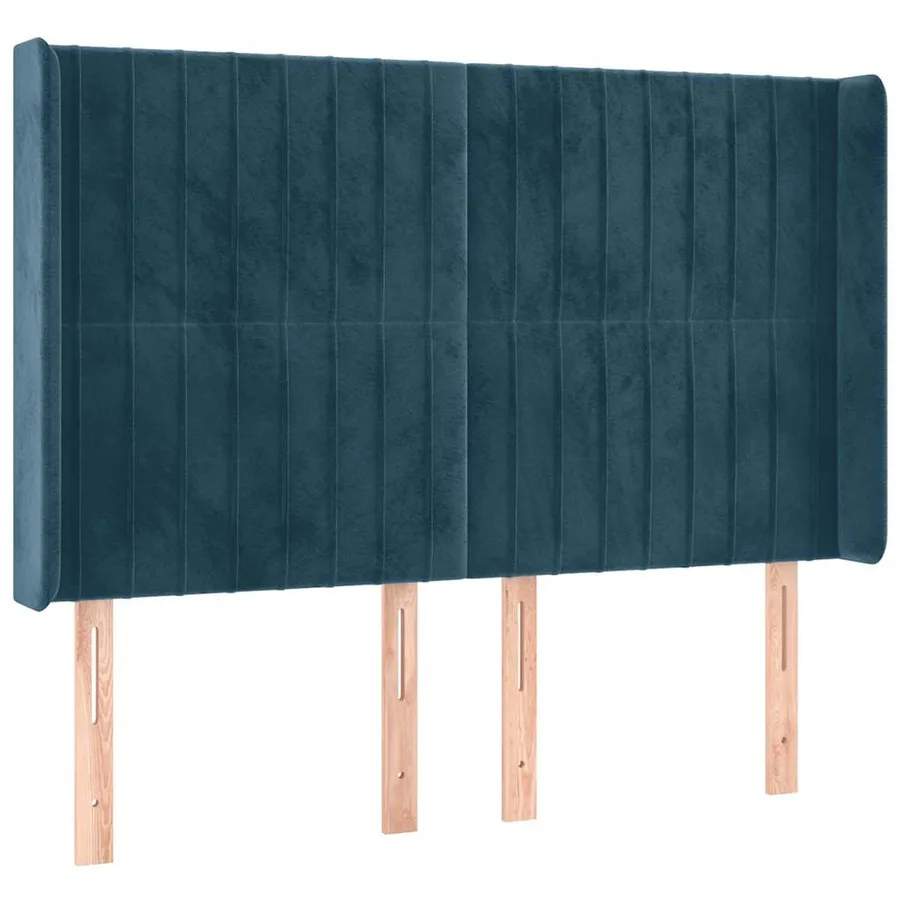 Sommier à lattes de lit matelas et LED Bleu foncé 140x190 cm - 7