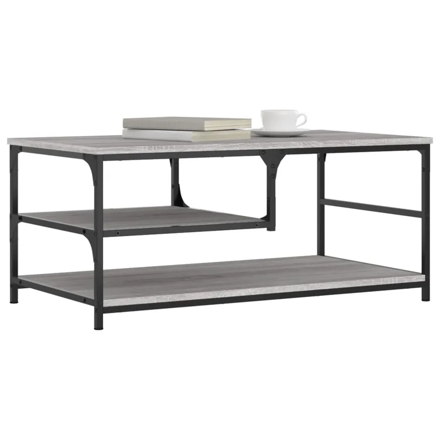 Table basse sonoma gris 90x49x40 cm bois d'ingénierie - 3