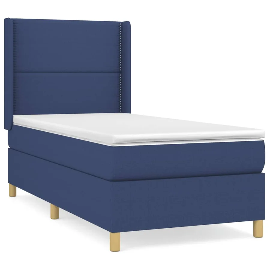 Sommier à lattes de lit avec matelas Bleu 90x190 cm Tissu - 2