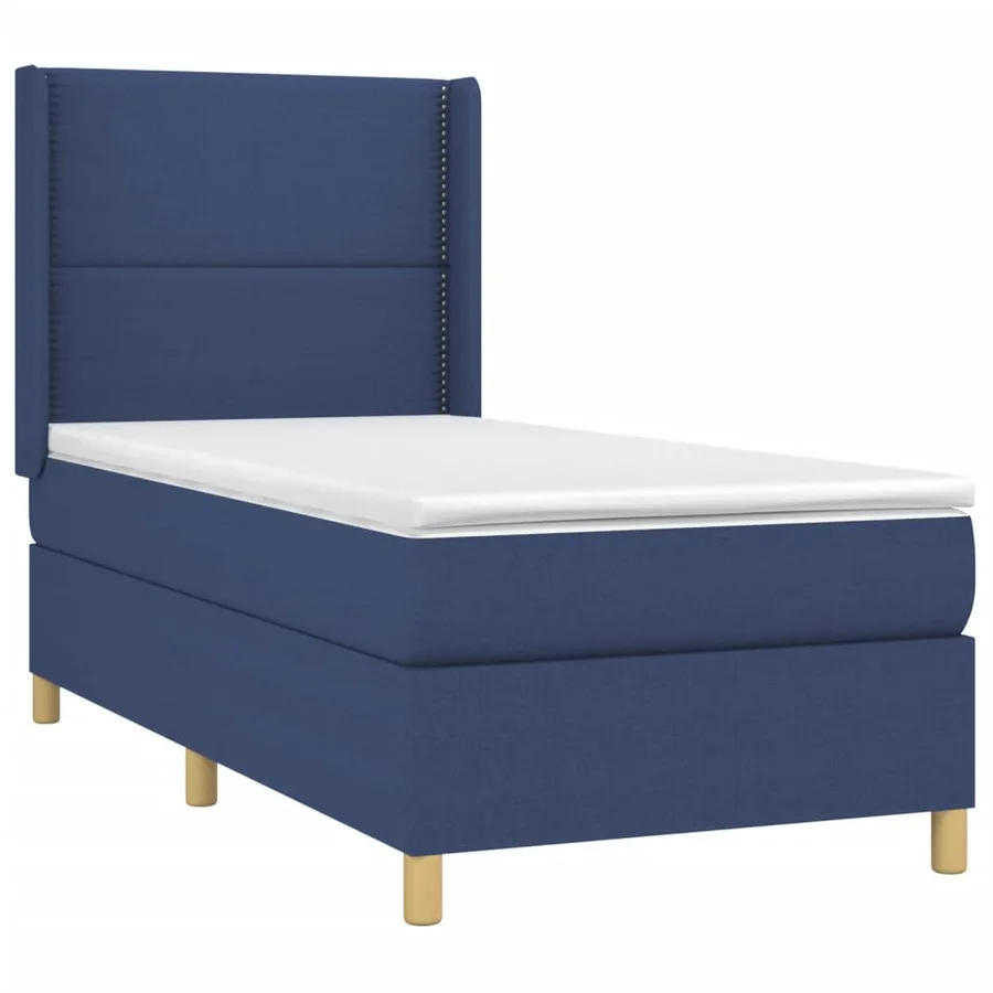 Sommier à lattes de lit avec matelas Bleu 90x190 cm Tissu - 3
