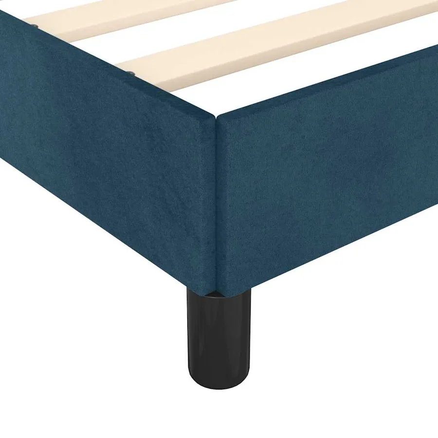 Cadre de lit sans matelas bleu foncé 90x190 cm velours - 9