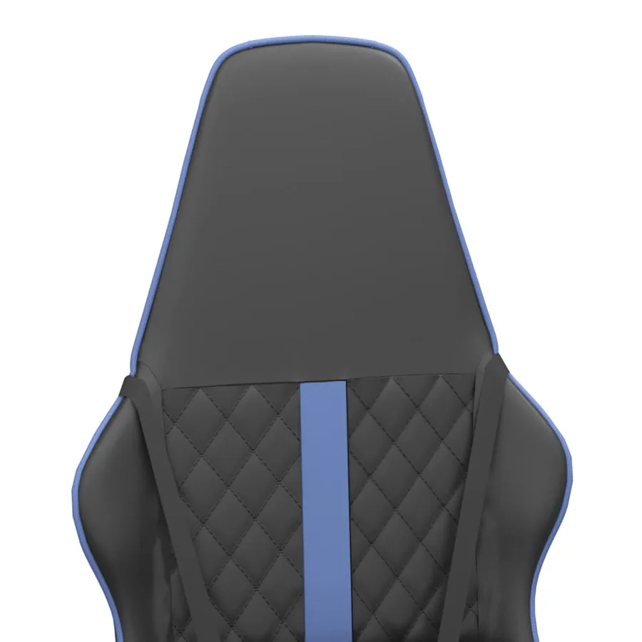 Chaise de jeu de massage bleu et noir similicuir - 10