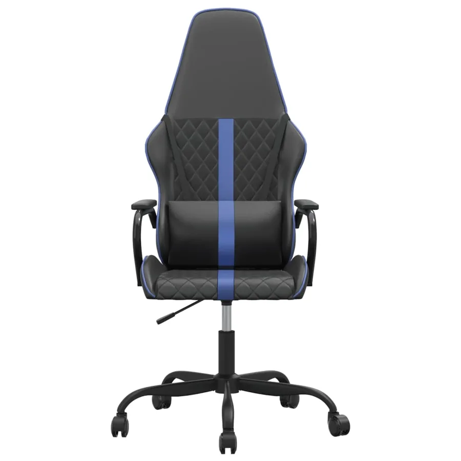 Chaise de jeu de massage bleu et noir similicuir - 3
