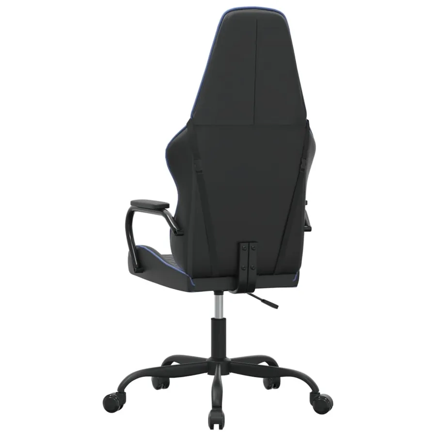 Chaise de jeu de massage bleu et noir similicuir - 5