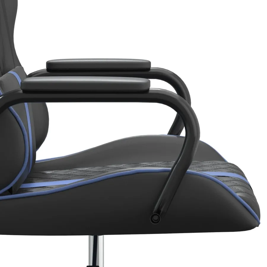 Chaise de jeu de massage bleu et noir similicuir - 9
