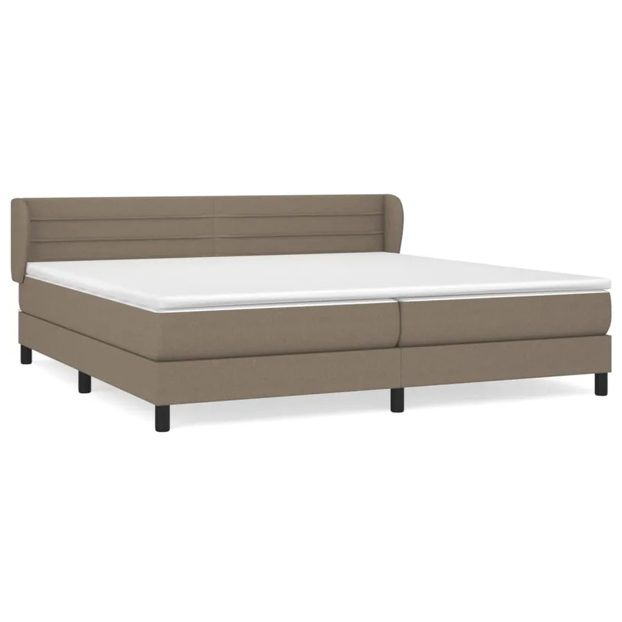 Sommier à lattes de lit avec matelas Taupe 200x200 cm Tissu - 2