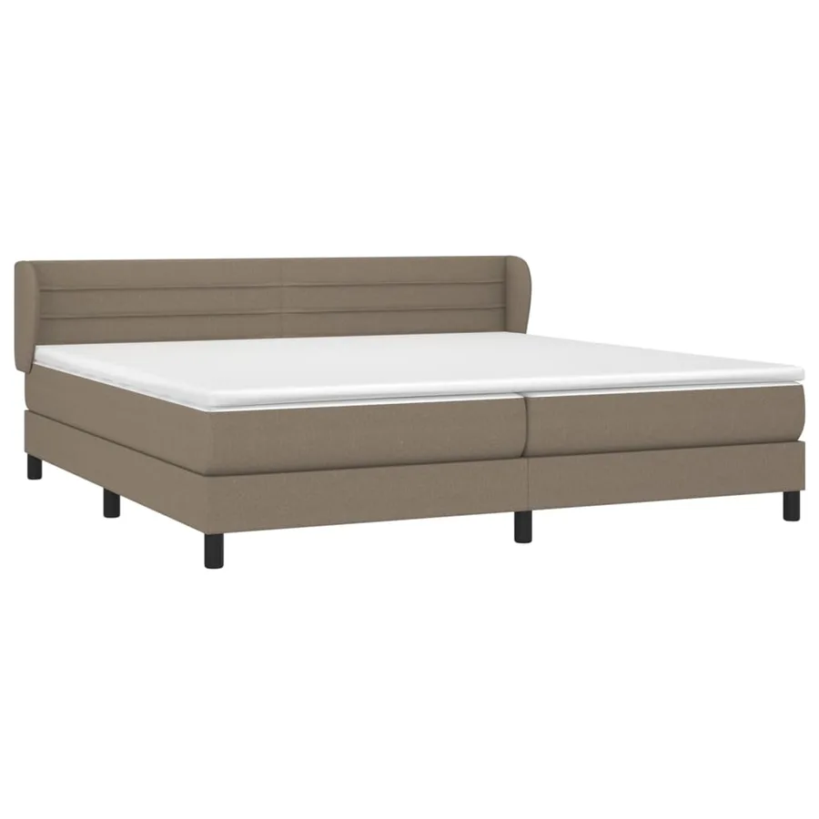 Sommier à lattes de lit avec matelas Taupe 200x200 cm Tissu - 3