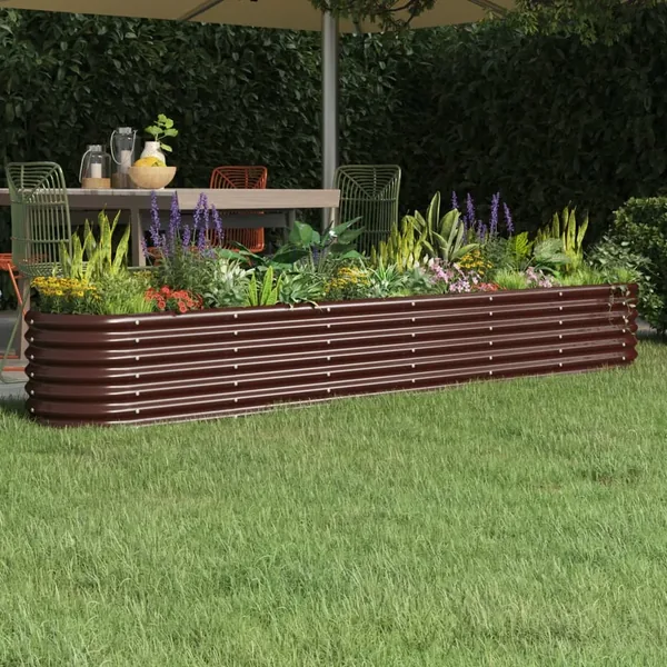 Lit surélevé de jardin Acier galvanisé marron