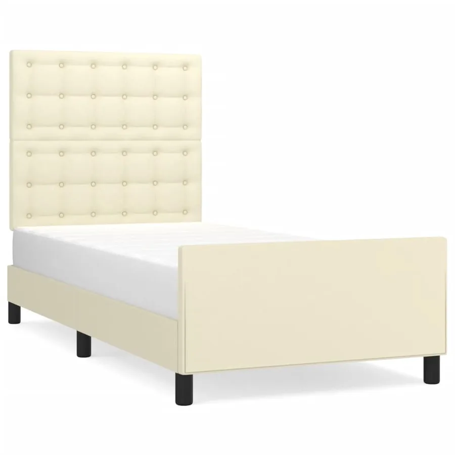 Cadre de lit sans matelas crème 90x200 cm similicuir - 2