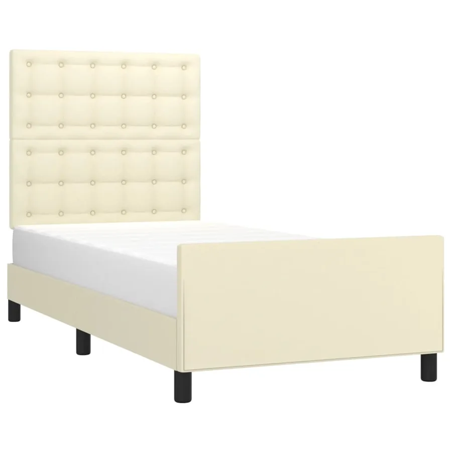 Cadre de lit sans matelas crème 90x200 cm similicuir - 3