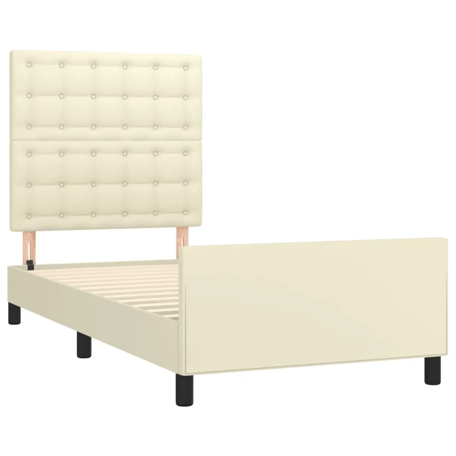 Cadre de lit sans matelas crème 90x200 cm similicuir - 4