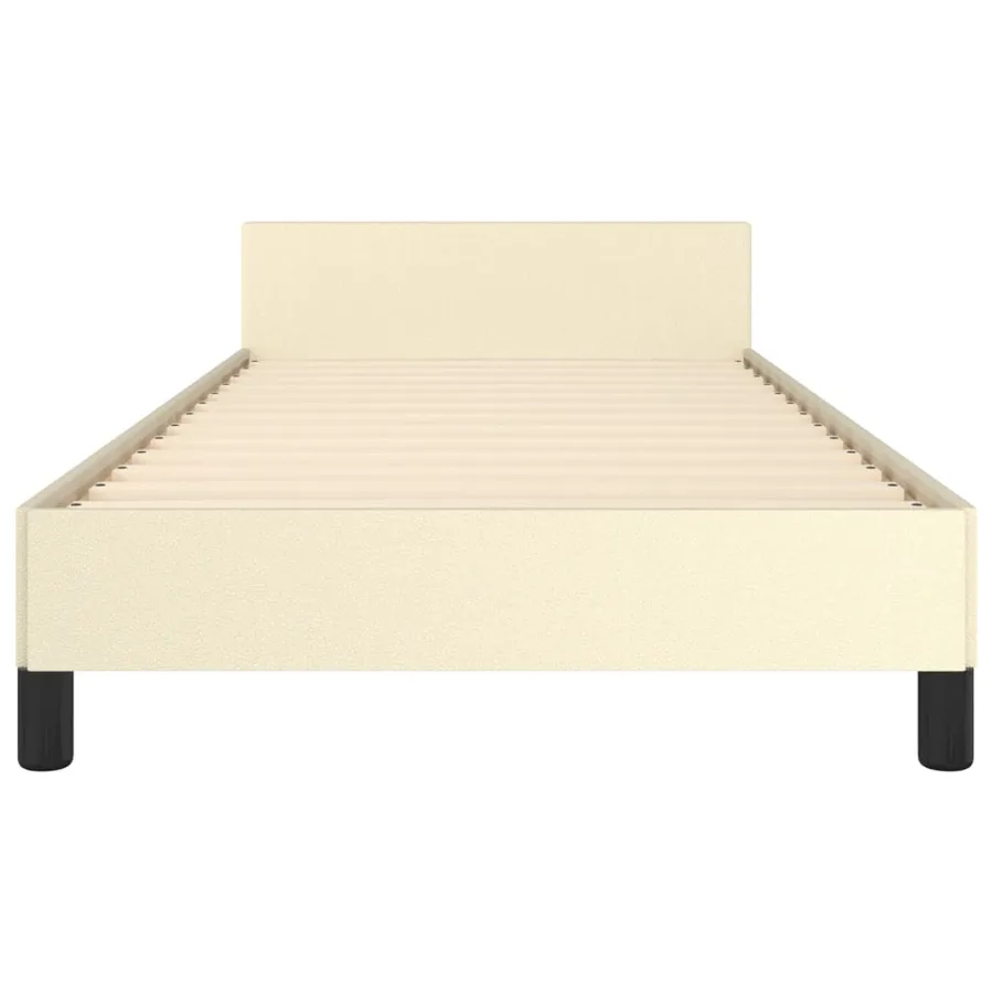 Cadre de lit sans matelas crème 90x200 cm similicuir - 6